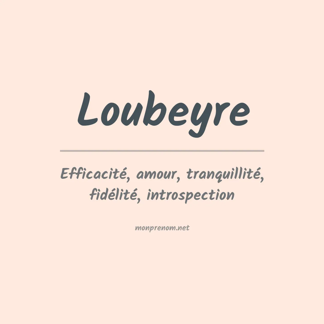 Signification du prénom Loubeyre