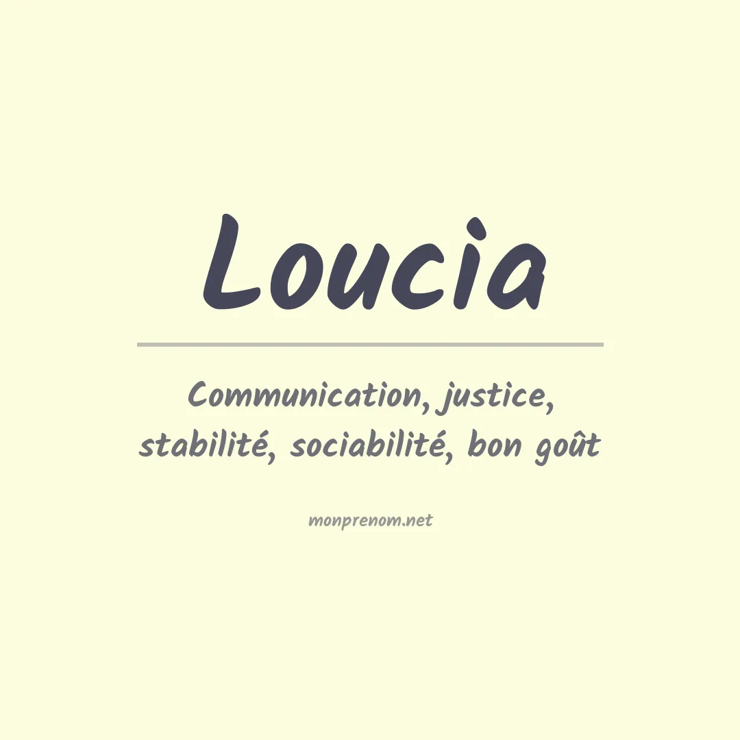 Signification du prénom Loucia