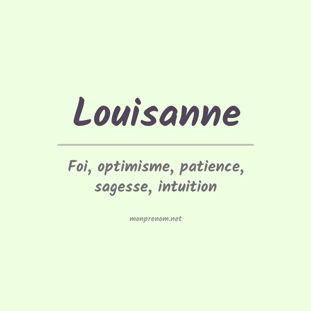 Signification du prénom Louisanne