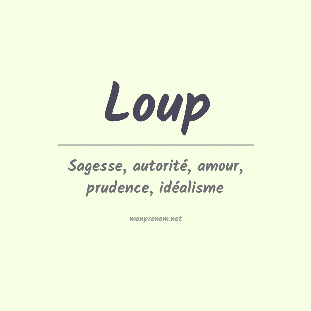 Prénom Loup