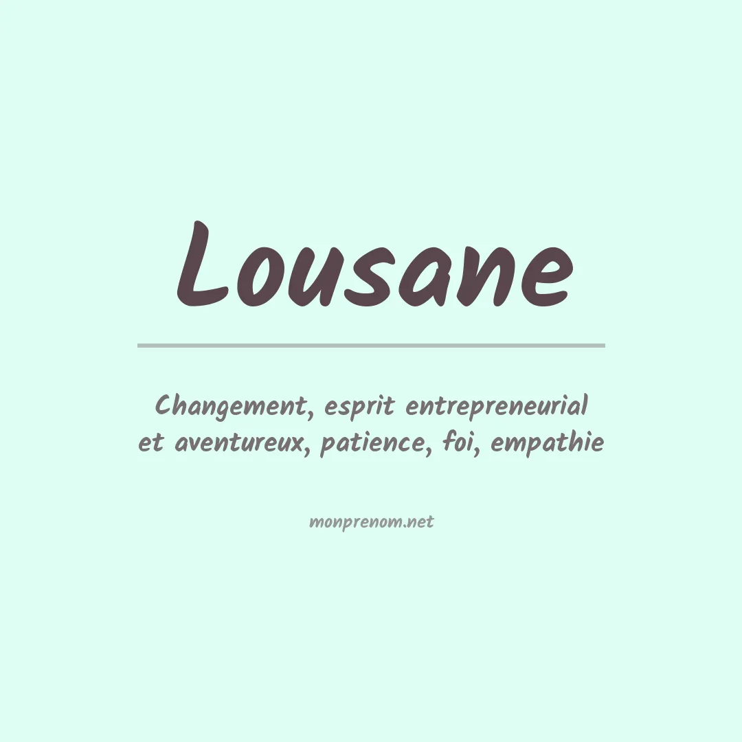 Prénom Lousane
