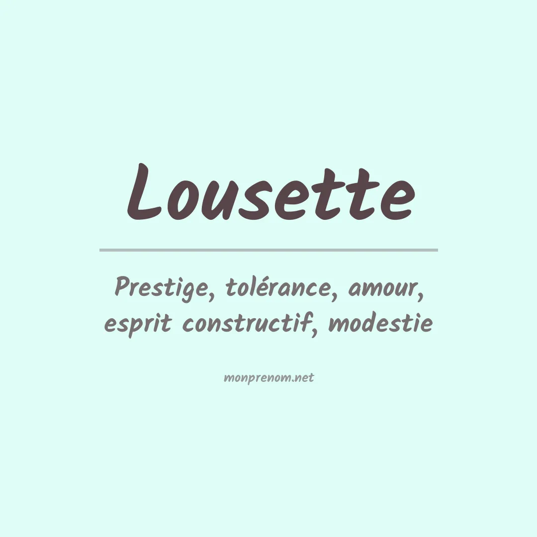 Prénom Lousette