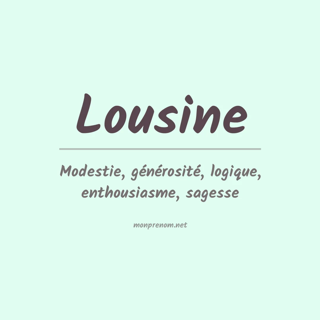 Signification du prénom Lousine