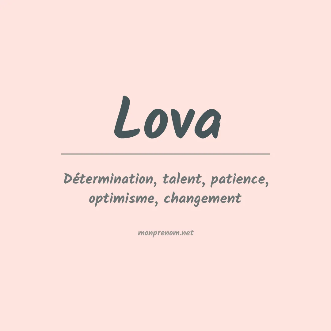 Signification du prénom Lova