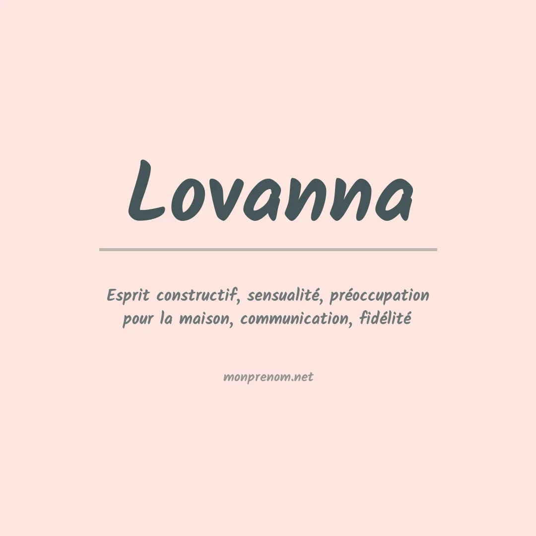 Signification du prénom Lovanna