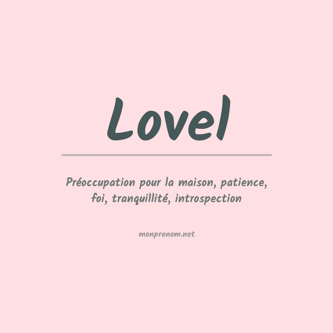 Prénom Lovel