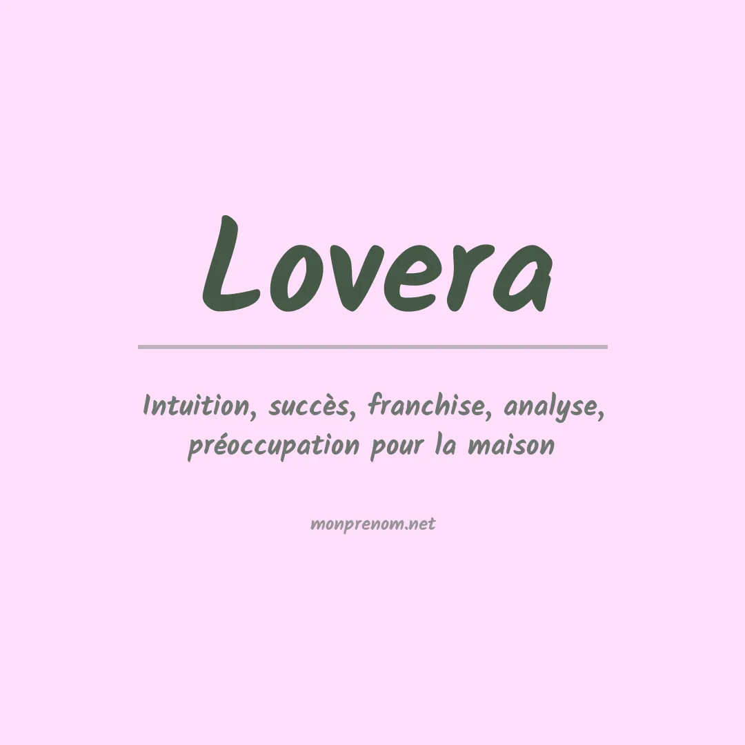 Prénom Lovera