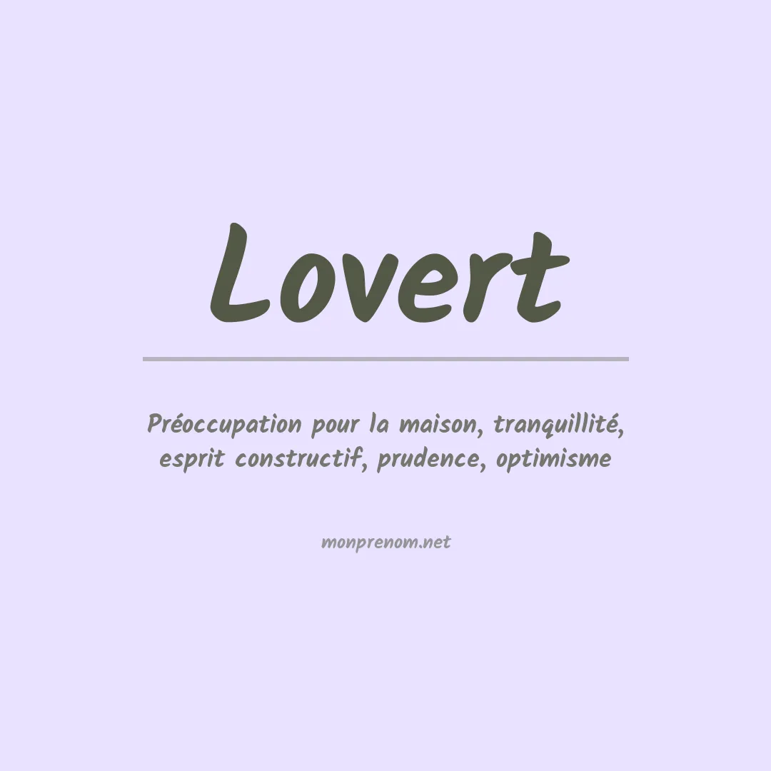 Signification du prénom Lovert