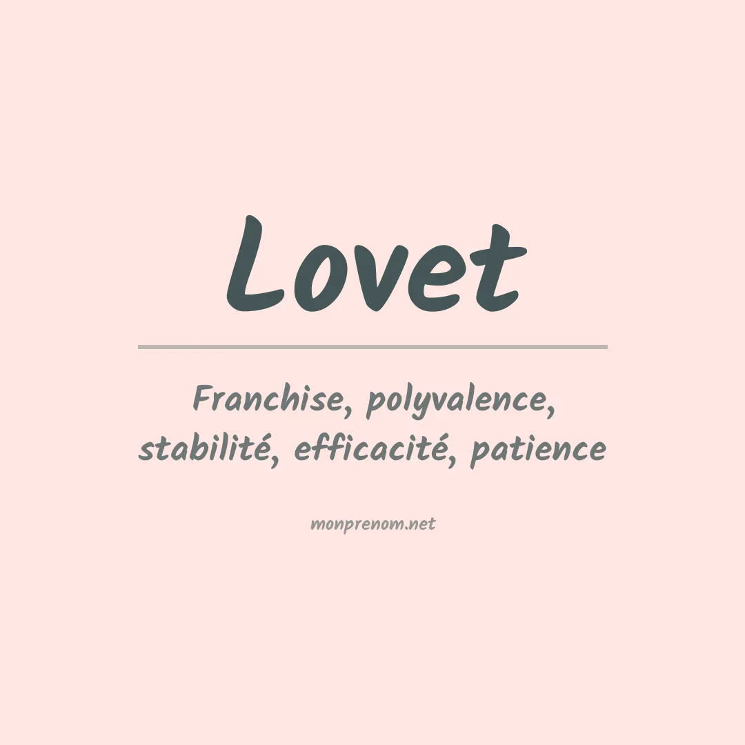 Signification du prénom Lovet