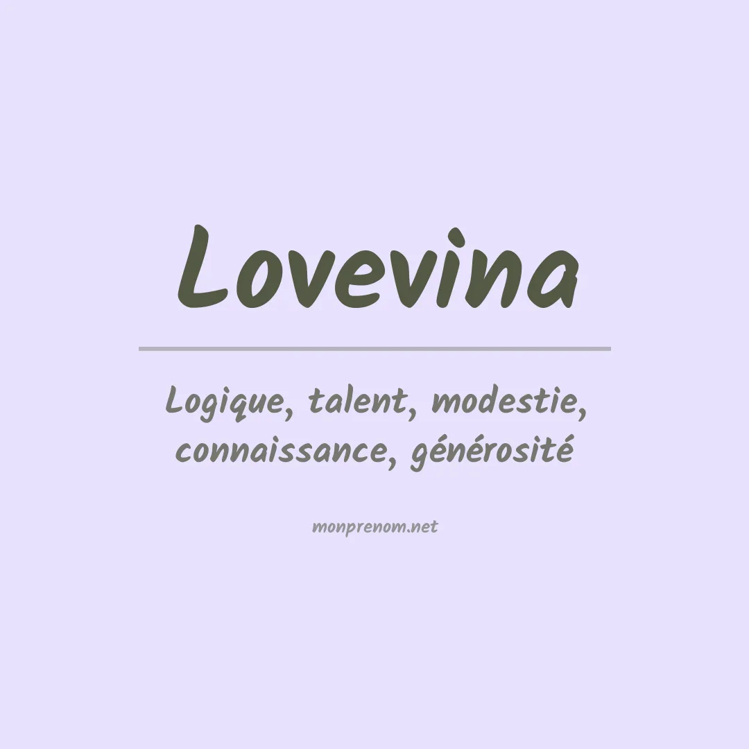 Signification du prénom Lovevina