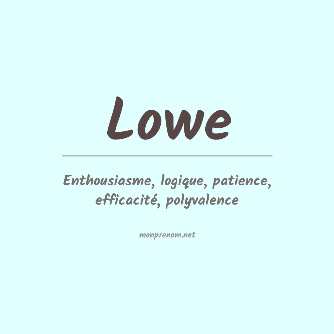 Prénom Lowe