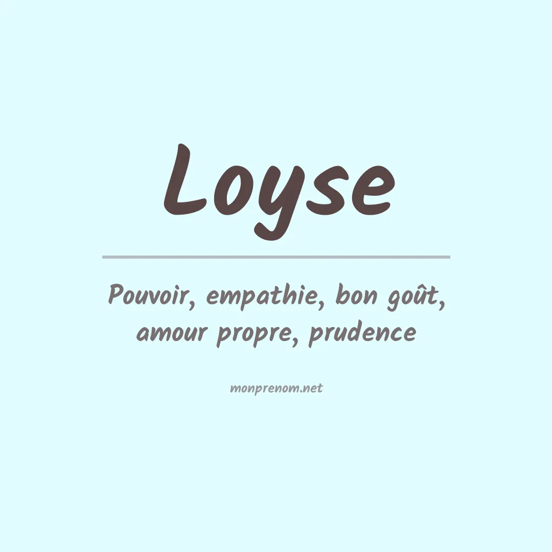 Prénom Loyse