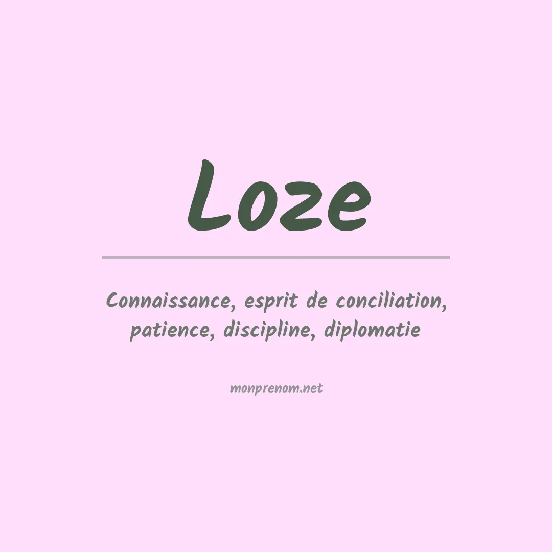 Signification du prénom Loze