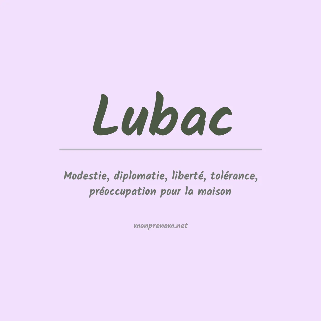 Signification du prénom Lubac