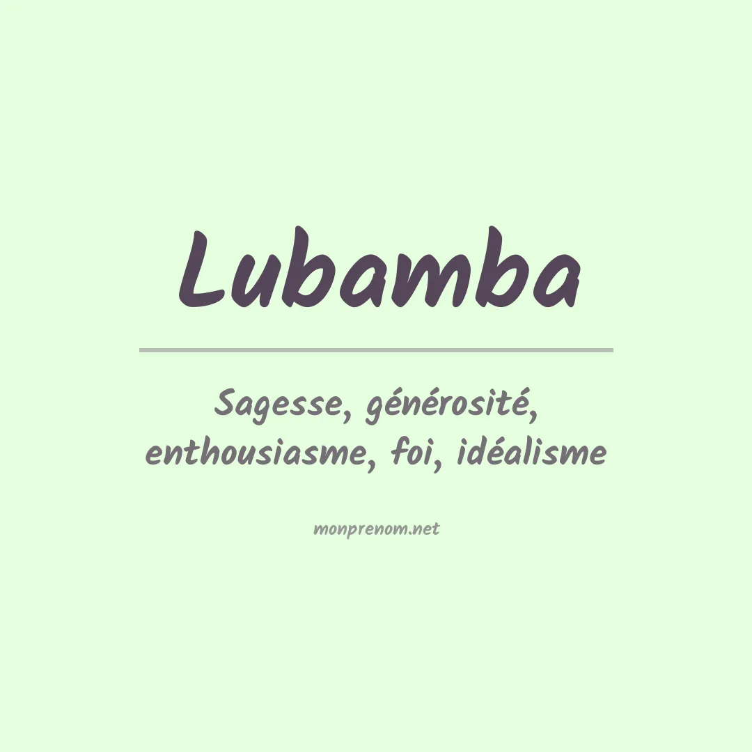 Signification du prénom Lubamba
