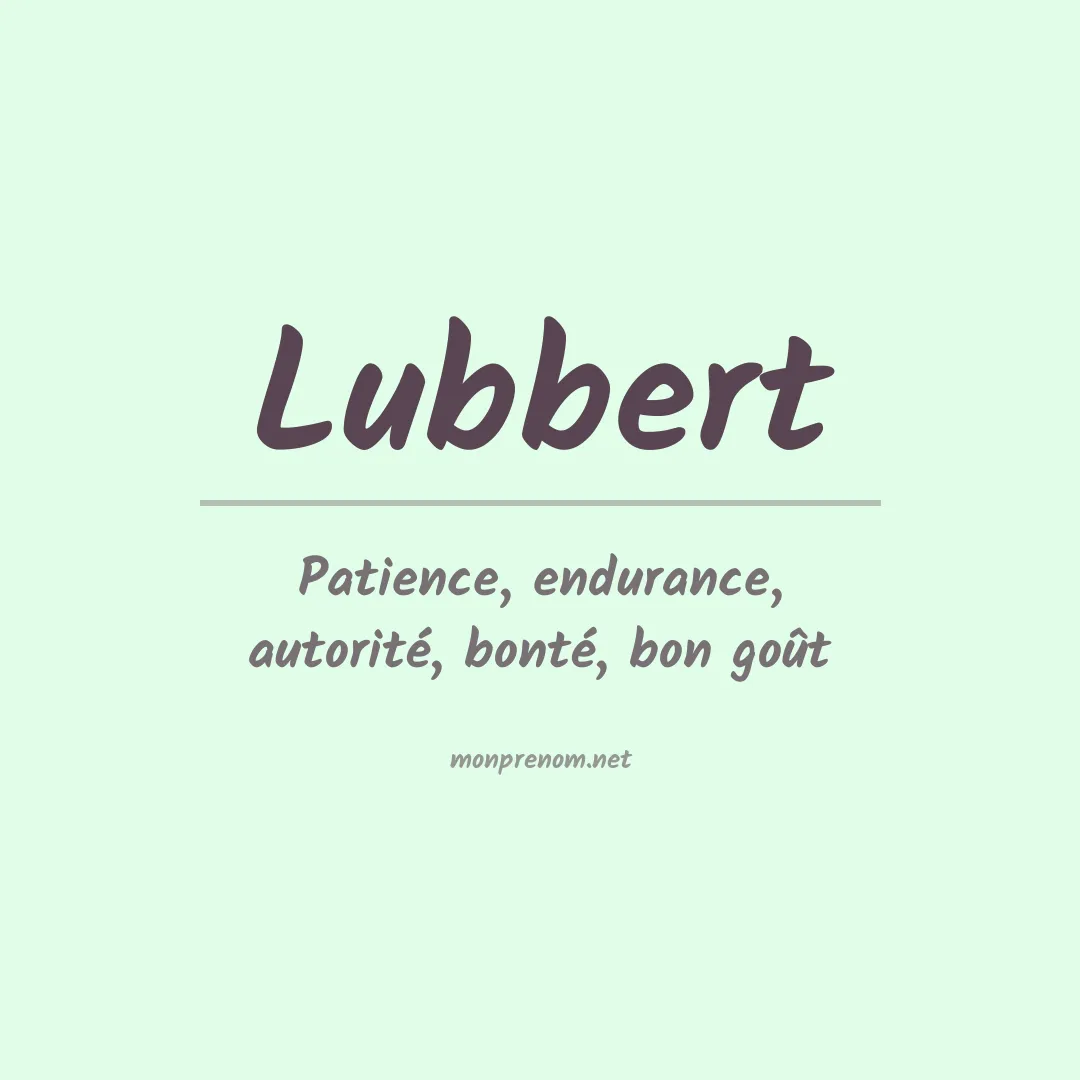 Prénom Lubbert