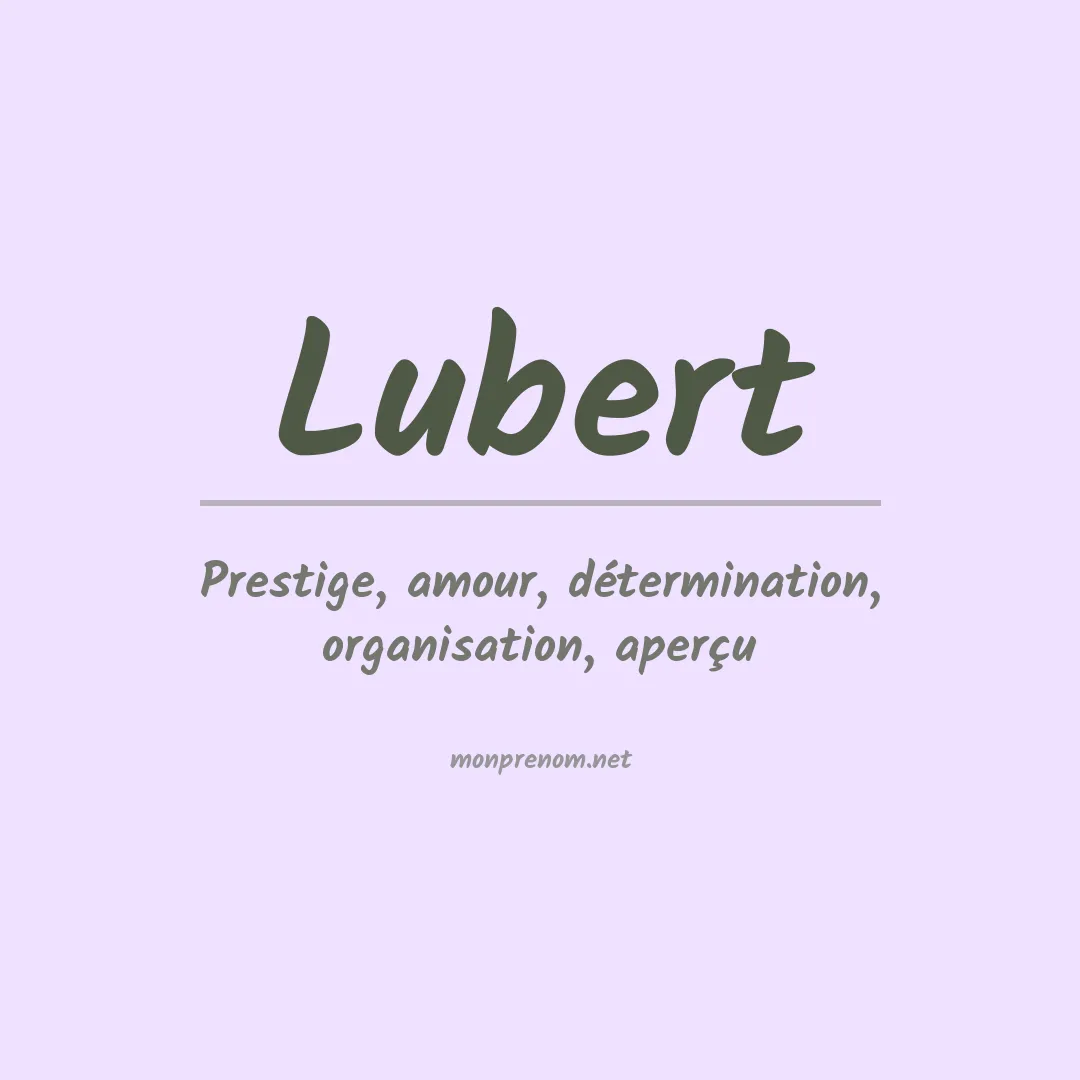Prénom Lubert