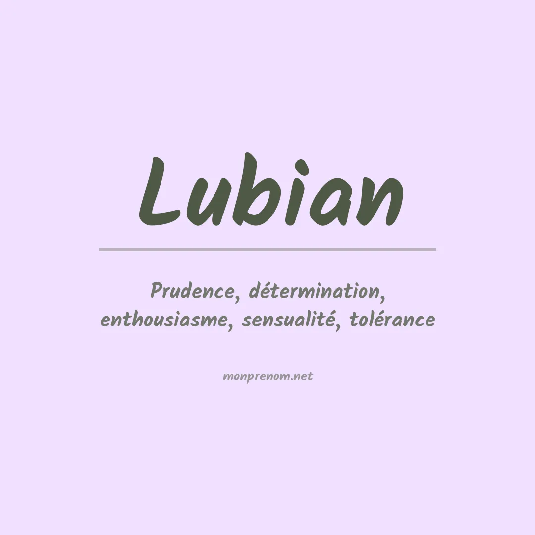 Signification du prénom Lubian