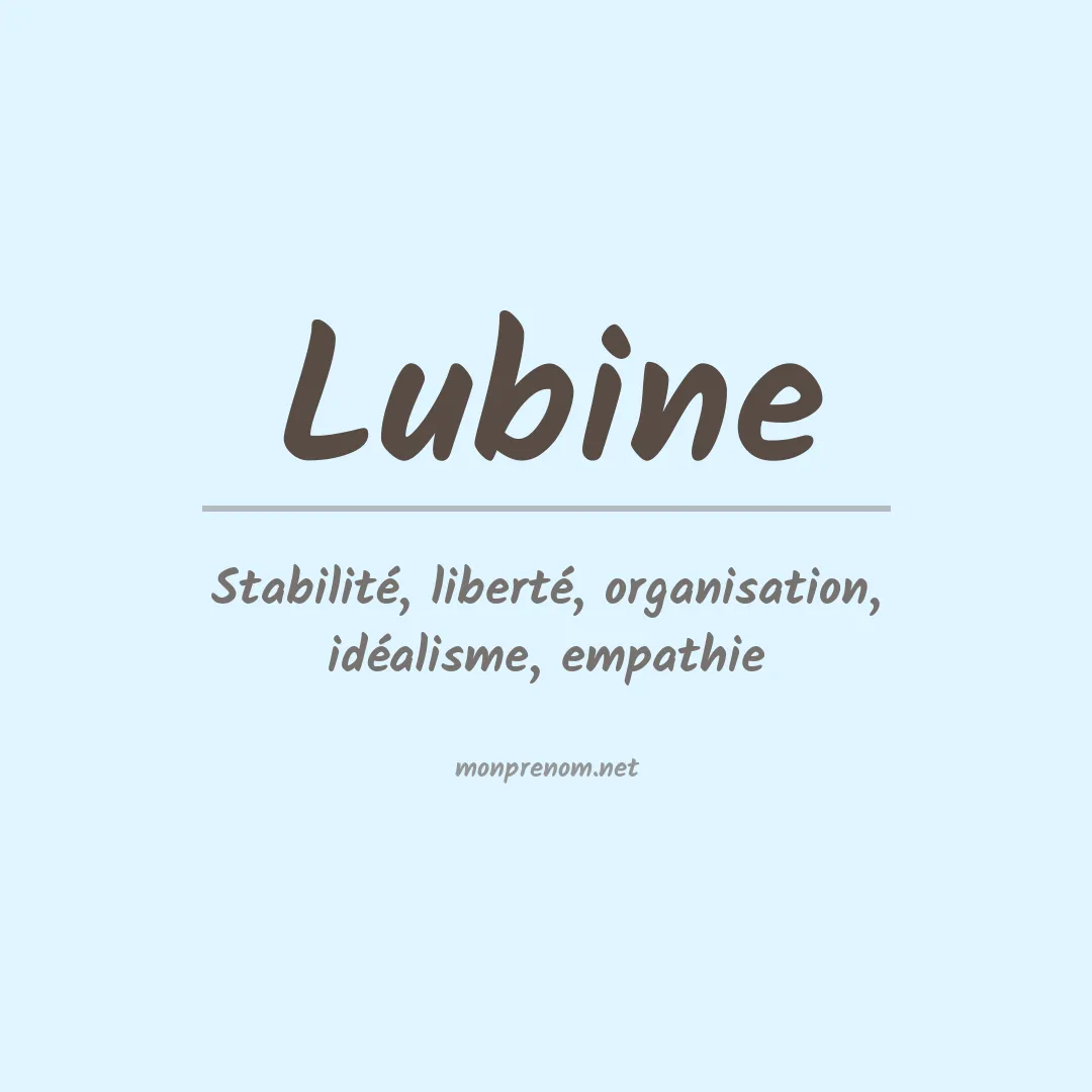 Signification du prénom Lubine