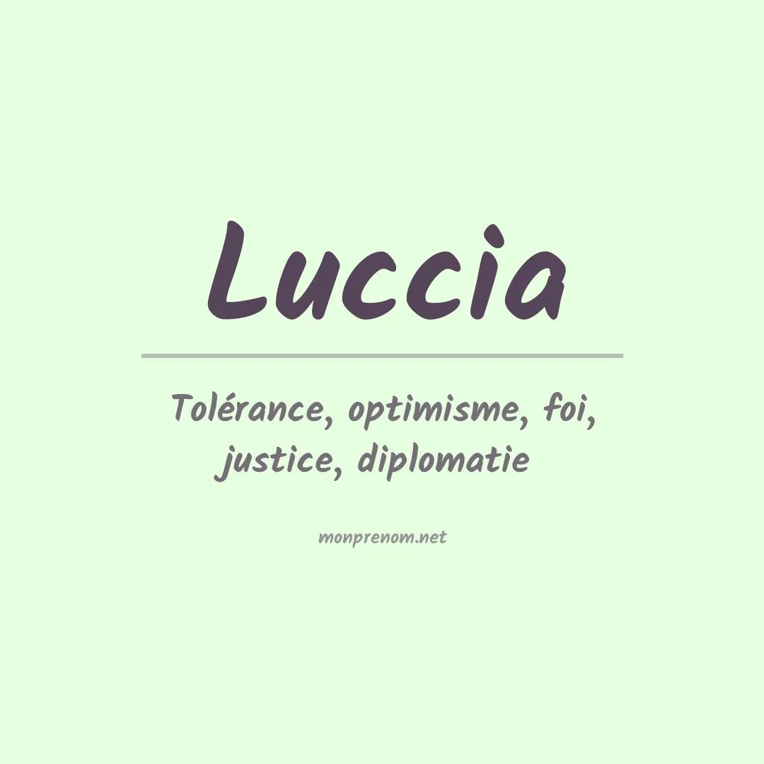 Signification du prénom Luccia