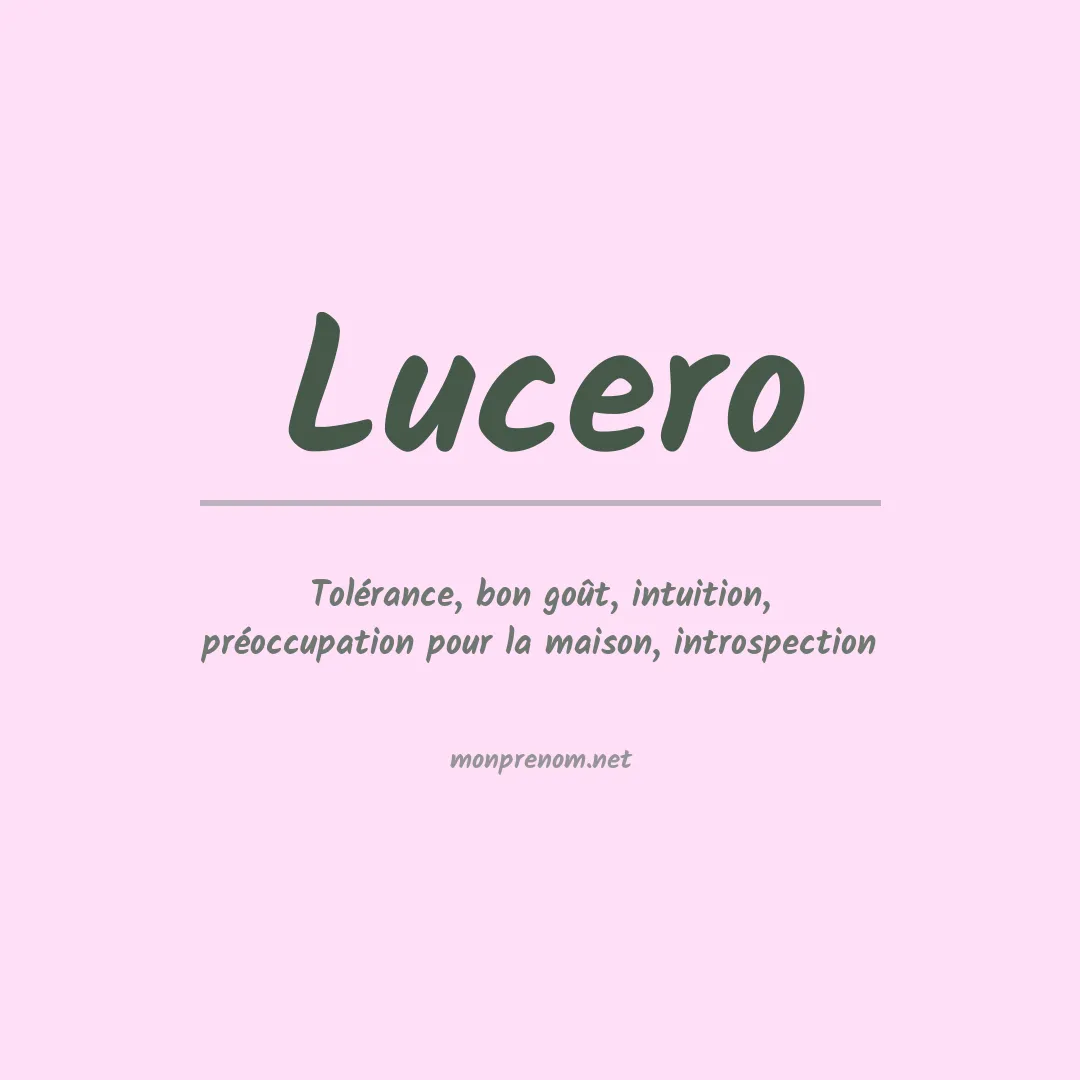 Prénom Lucero