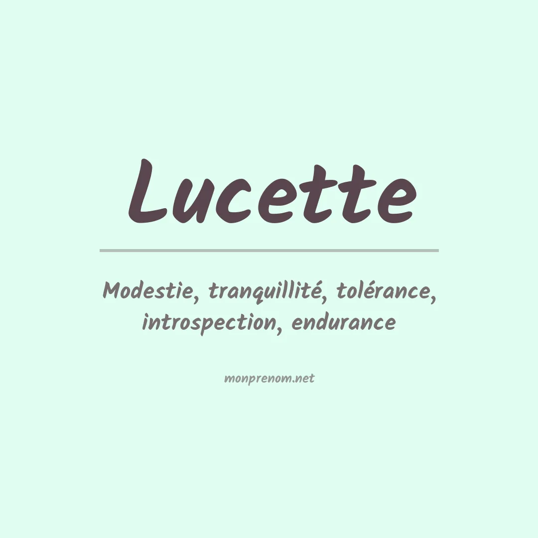 Prénom Lucette