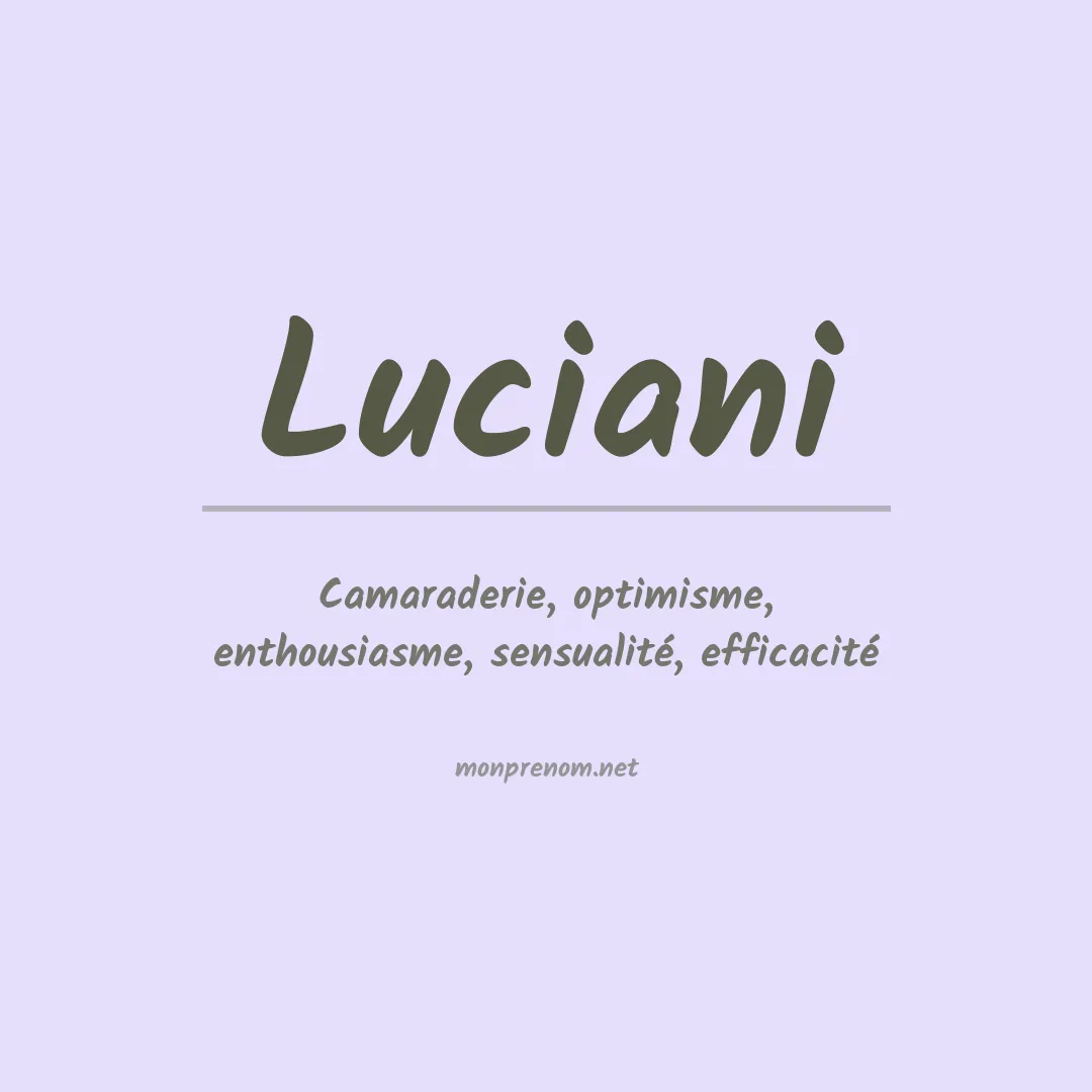 Prénom Luciani