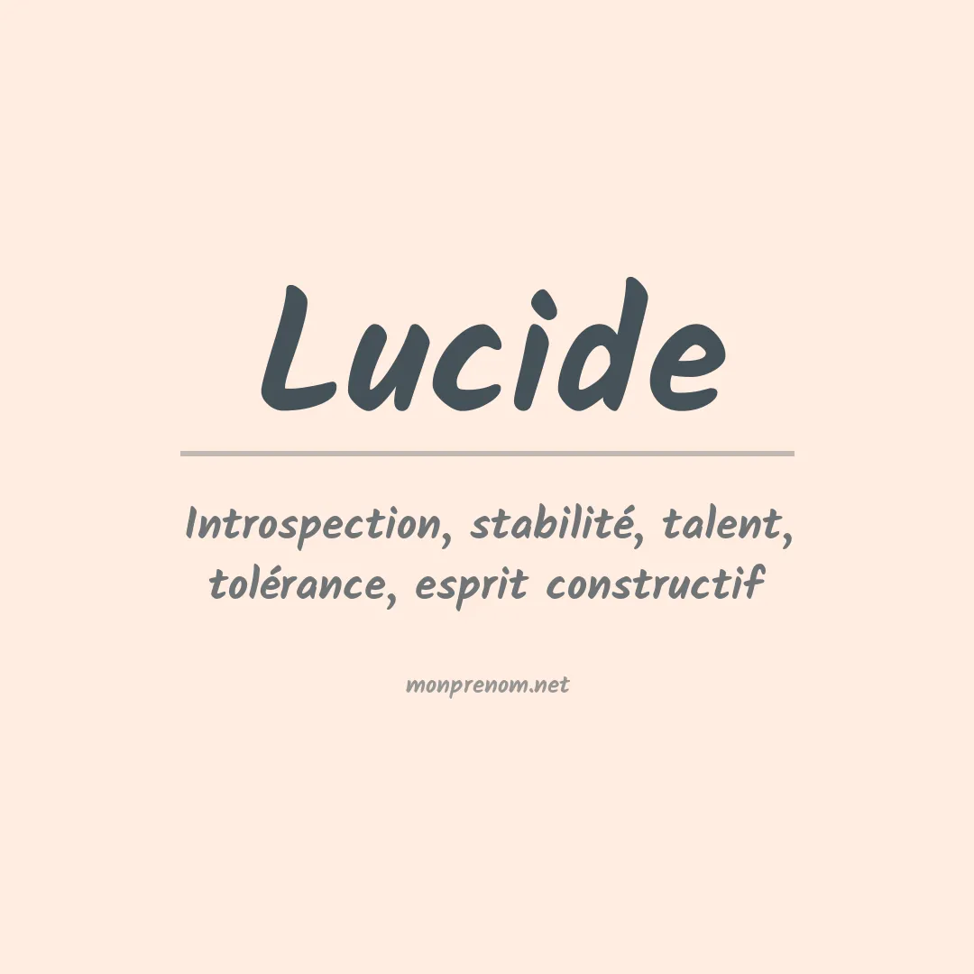 Signification du prénom Lucide