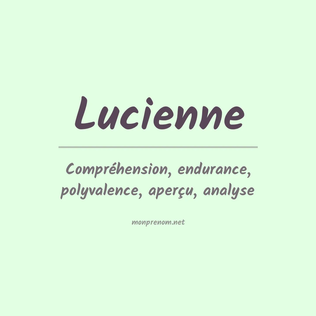 Prénom Lucienne