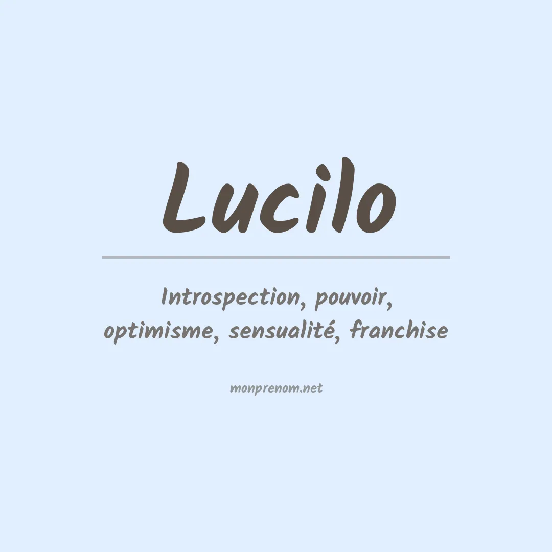 Prénom Lucilo
