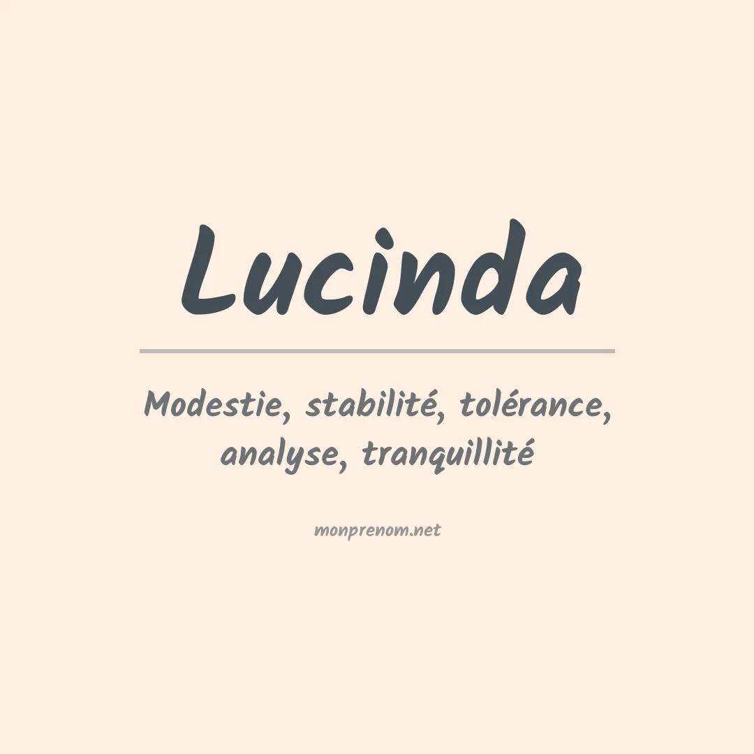 Signification du prénom Lucinda