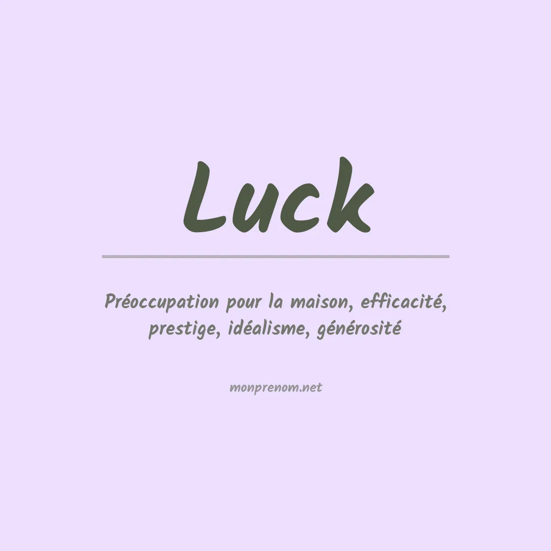Prénom Luck