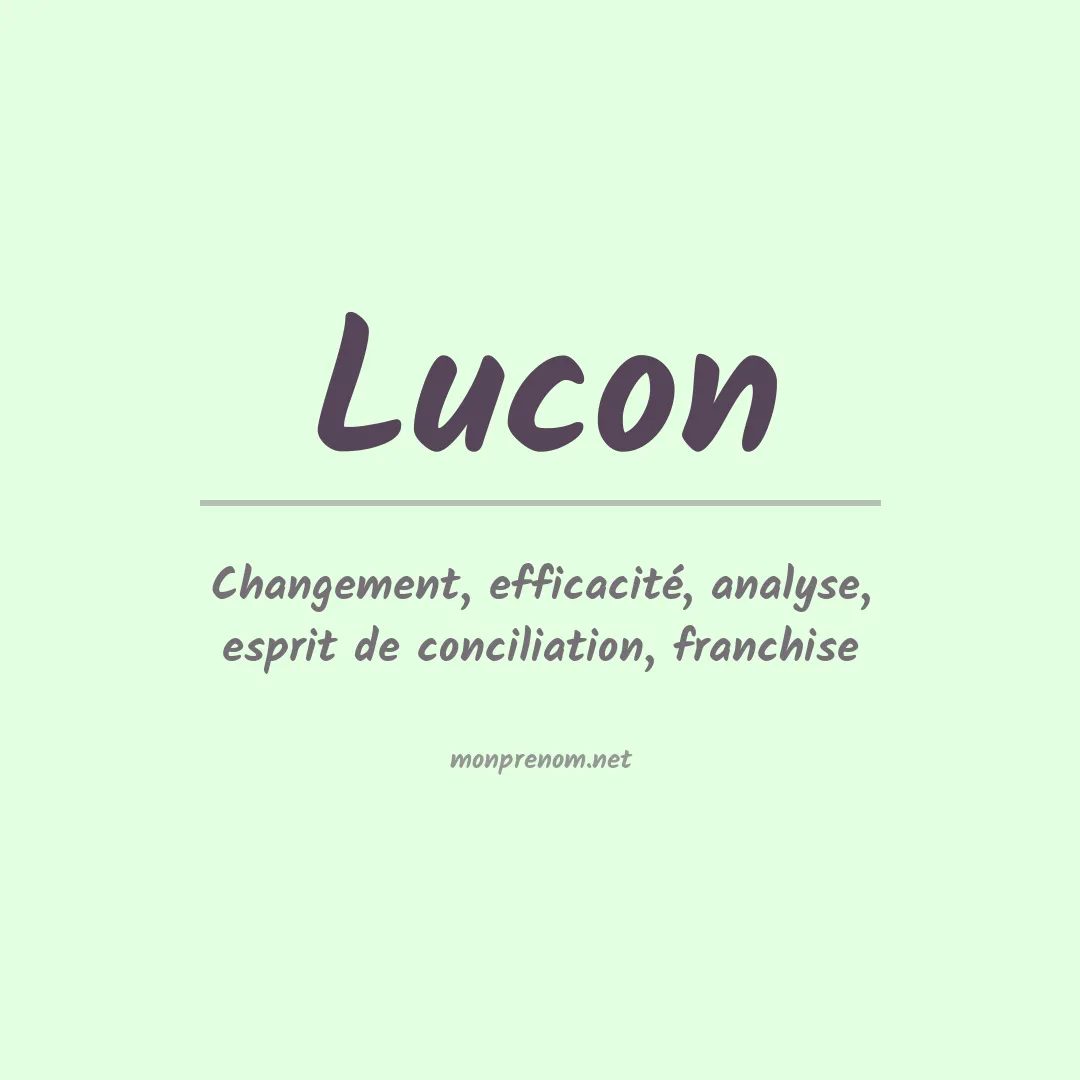 Signification du prénom Lucon
