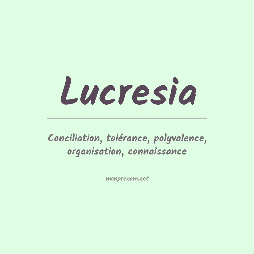 Signification du prénom Lucresia