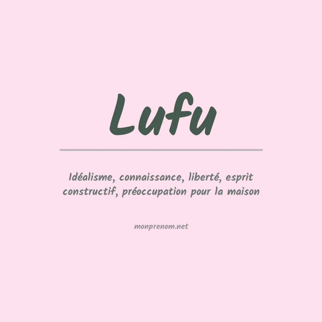 Signification du prénom Lufu