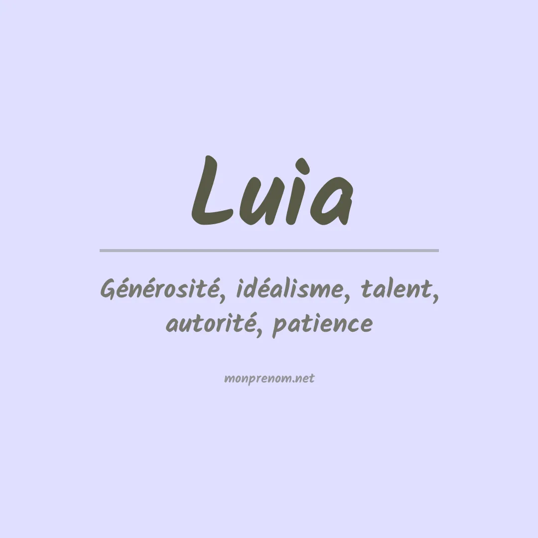 Prénom Luia