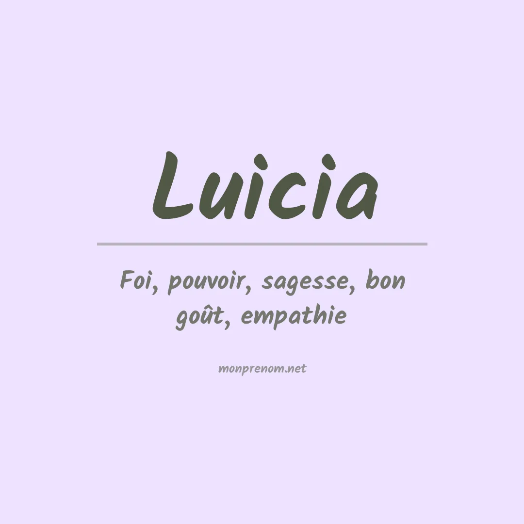 Prénom Luicia