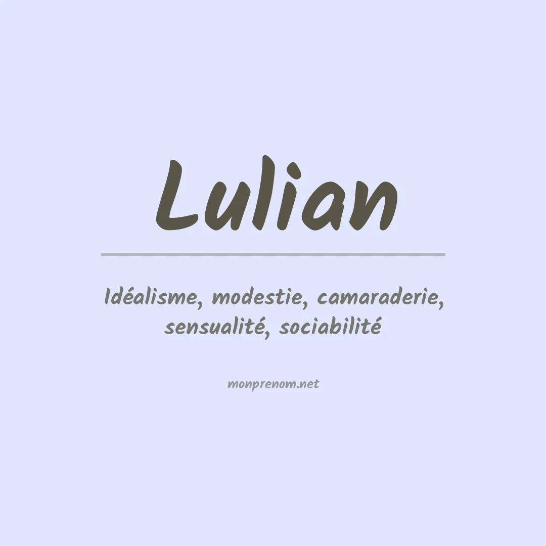 Prénom Lulian