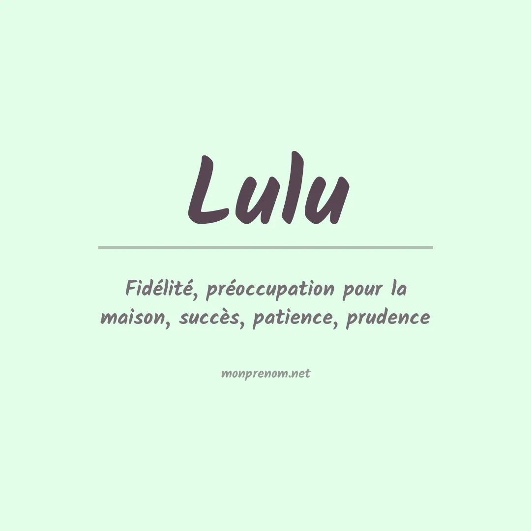 Prénom Lulu