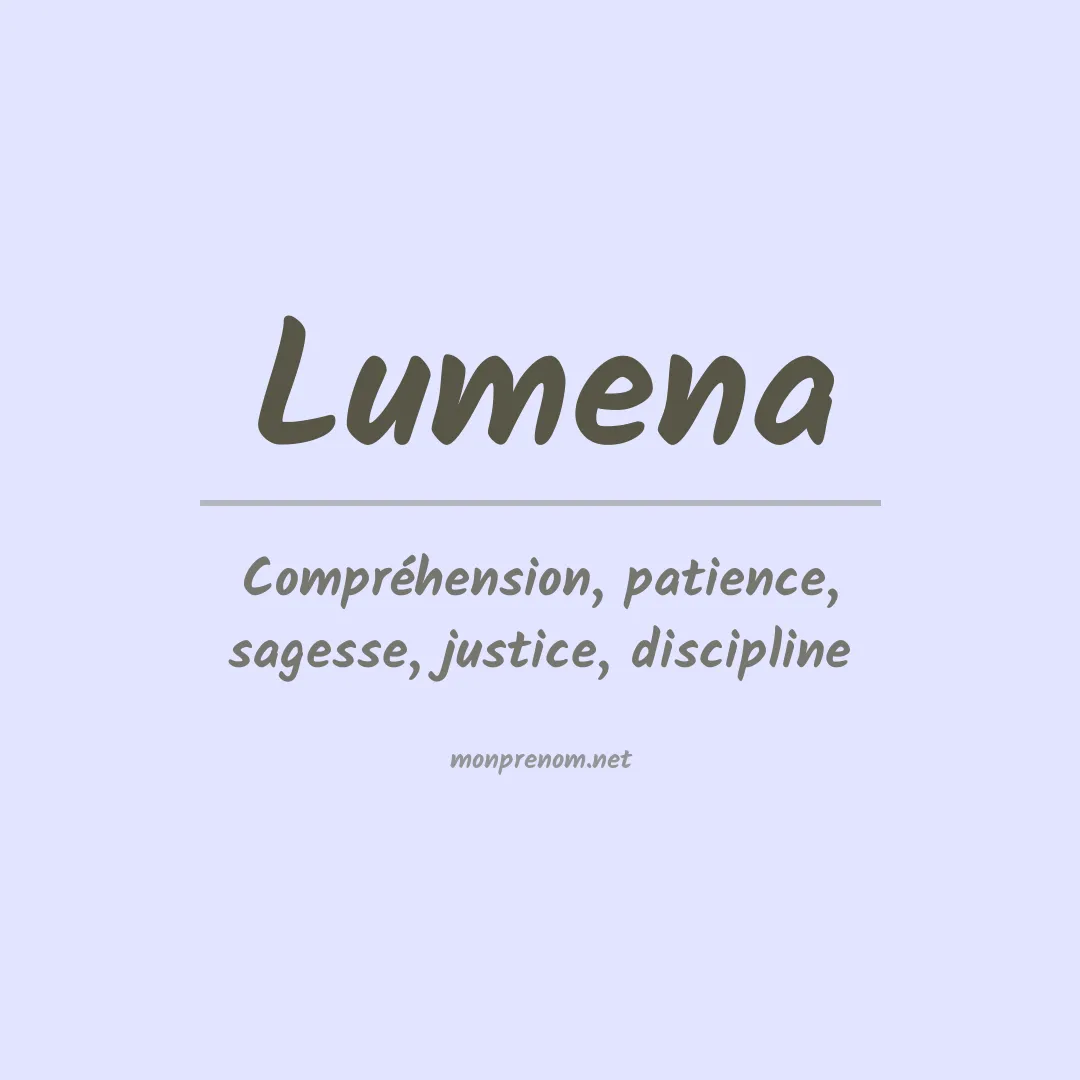 Signification du prénom Lumena