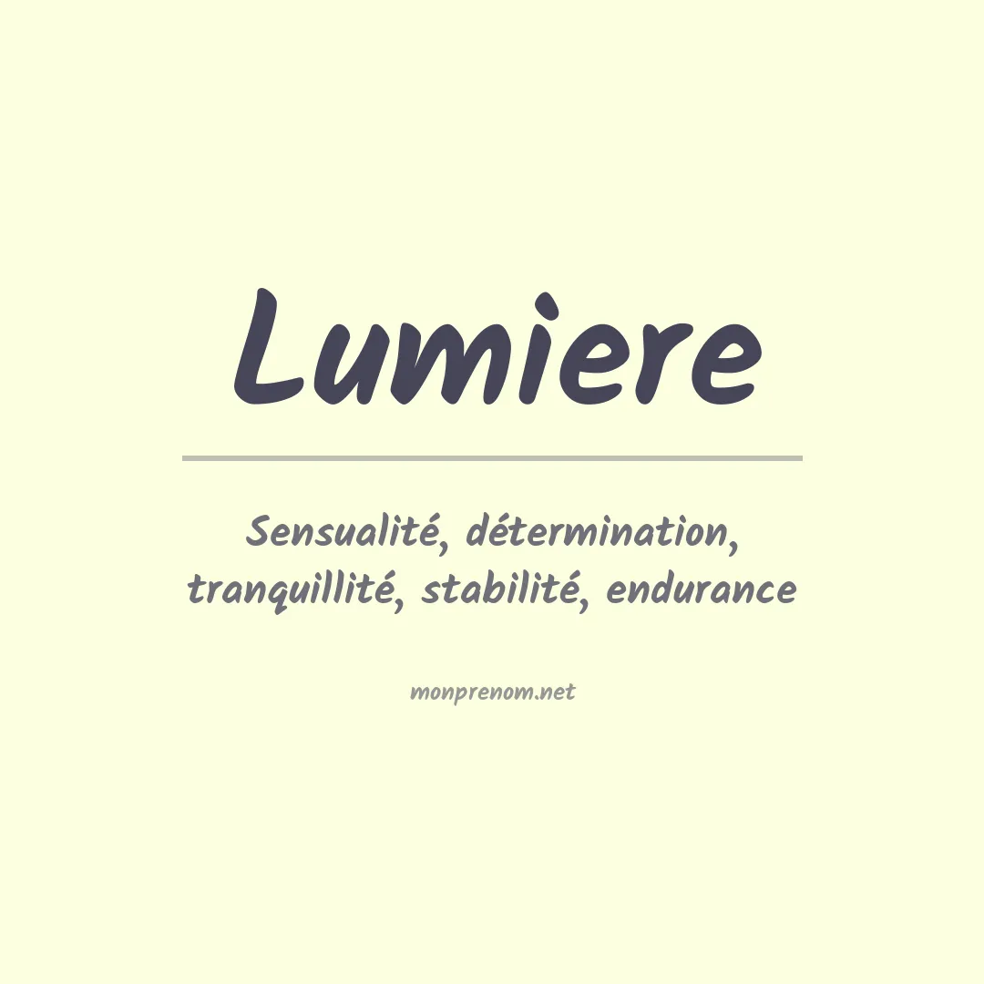 Signification du prénom Lumiere