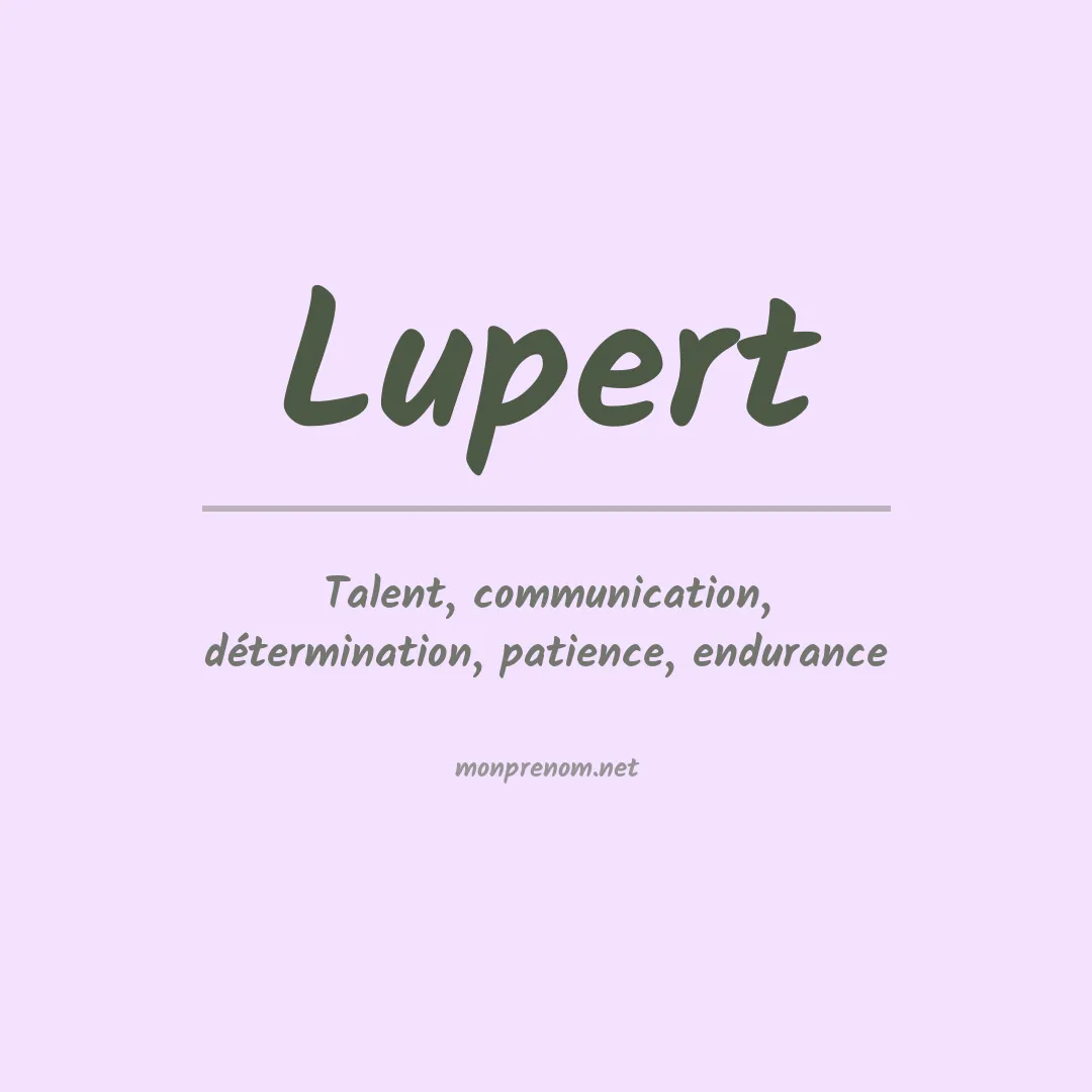 Signification du prénom Lupert