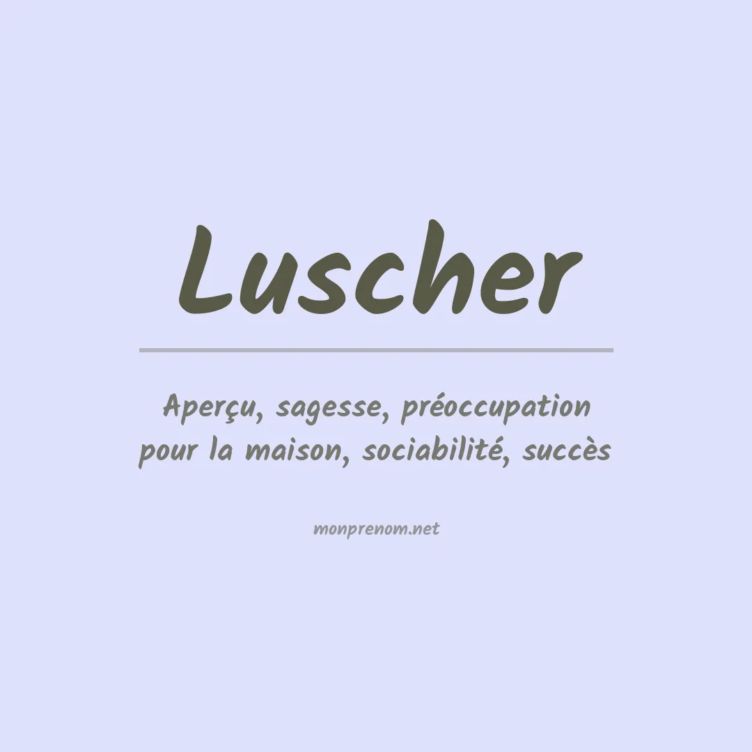 Prénom Luscher