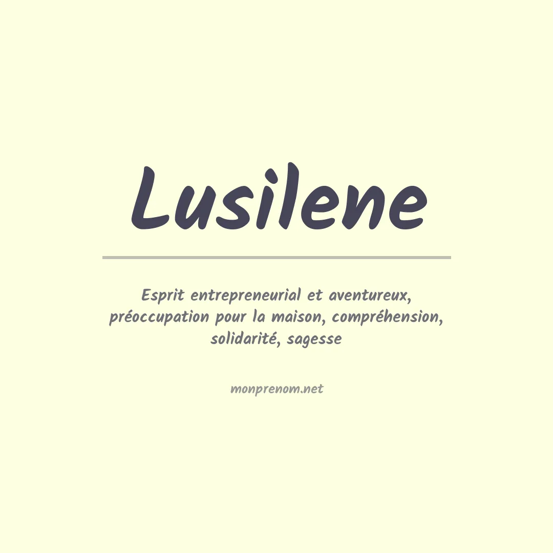 Prénom Lusilene