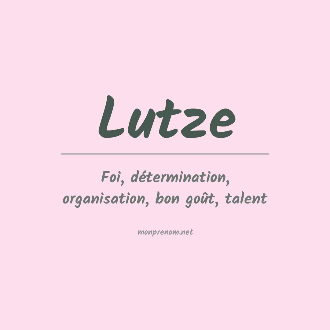 Prénom Lutze