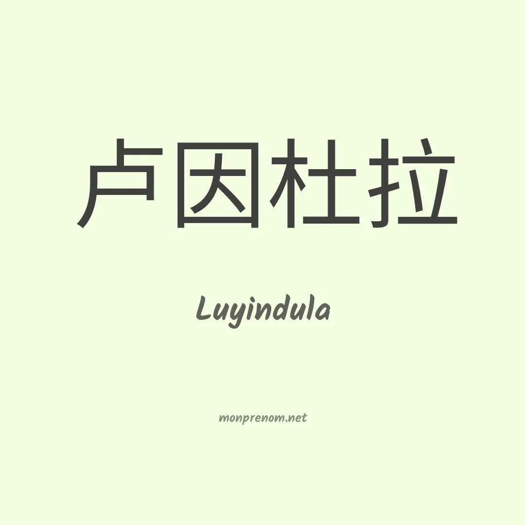 Luyindula en chinois