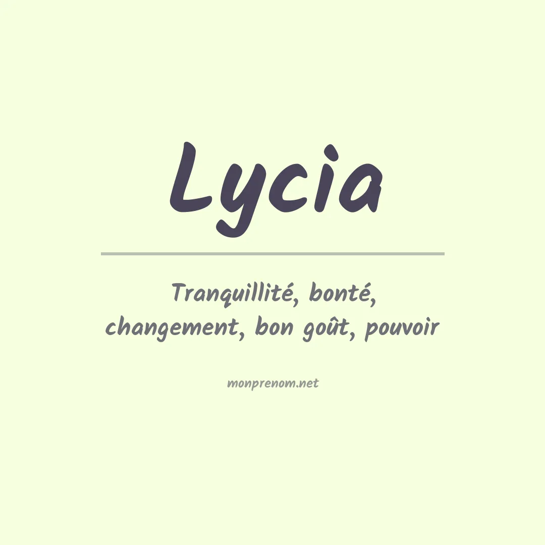 Prénom Lycia