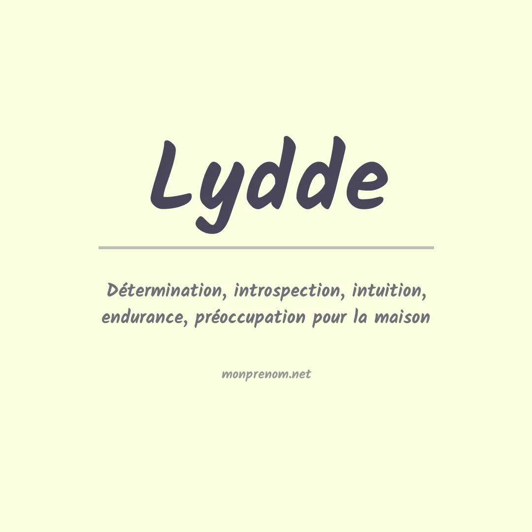 Signification du prénom Lydde