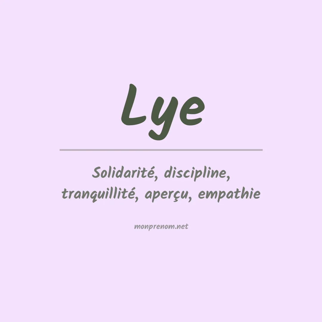 Prénom Lye