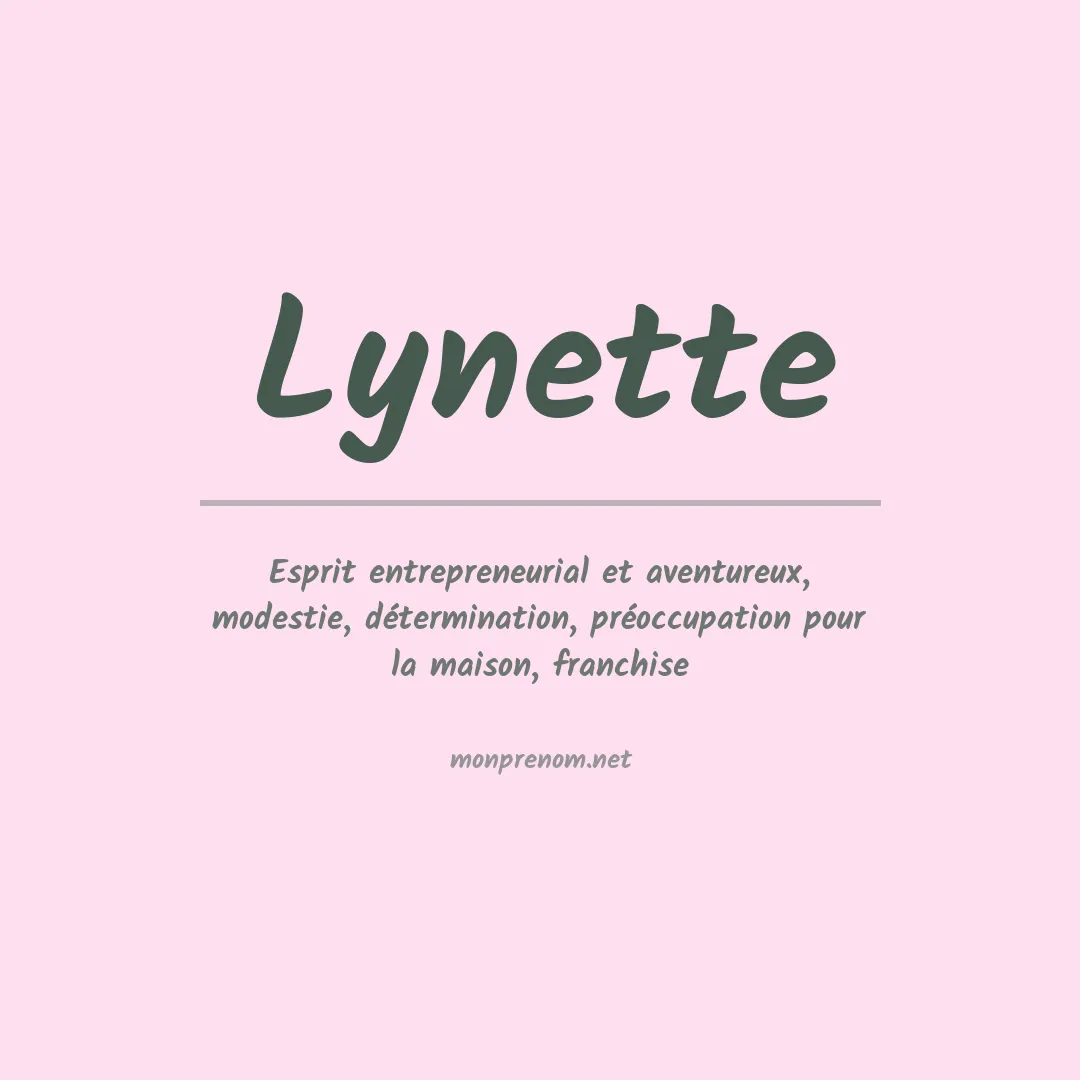 Signification du prénom Lynette